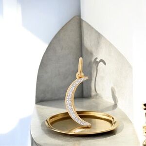 Kendra Scott Crescent Moon 18k Gold Vermeil Charm in White Diamond